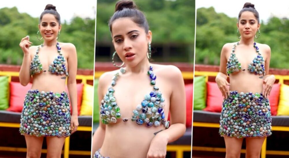 उर्फी जावेद ने बॉडी पर पत्थर चिपकाकर बनाई ये ड्रेस, वायरल हुआ नया लूक