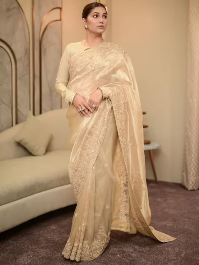 गोल्डन साड़ी में कतई जहर लगी देसी क्वीन Sapna Chaudhary