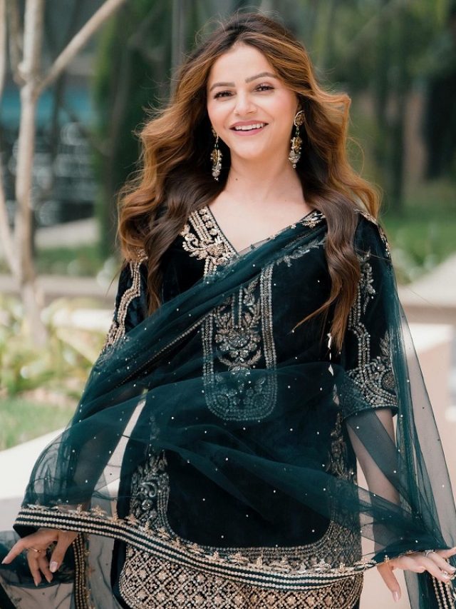 ग्रीन वेलवेट सूट में पंजाबी मुटियार बन Rubina Dilaik ने चुराया दिल